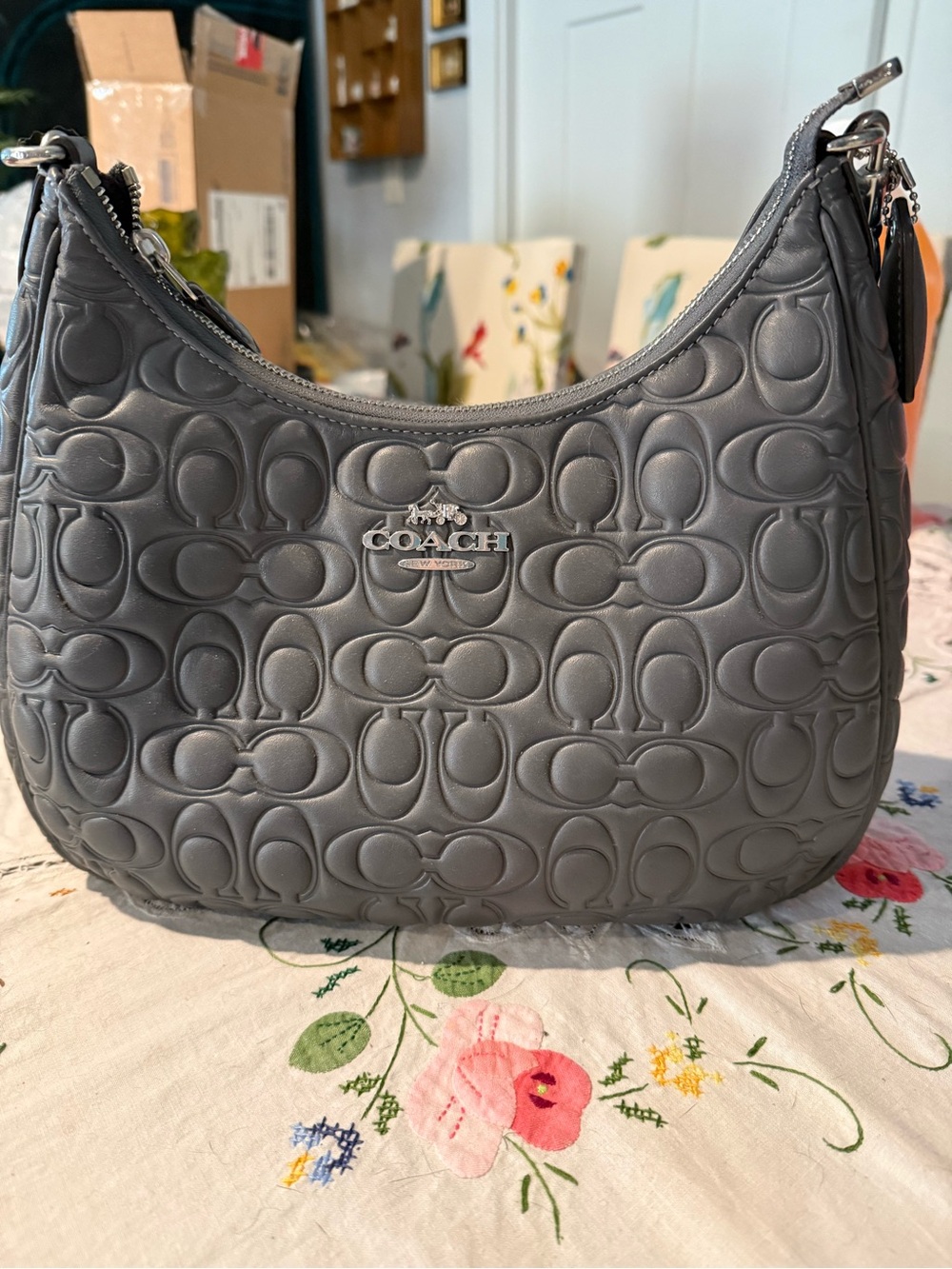 NWOT Gray Coach Medium Teri Hobo